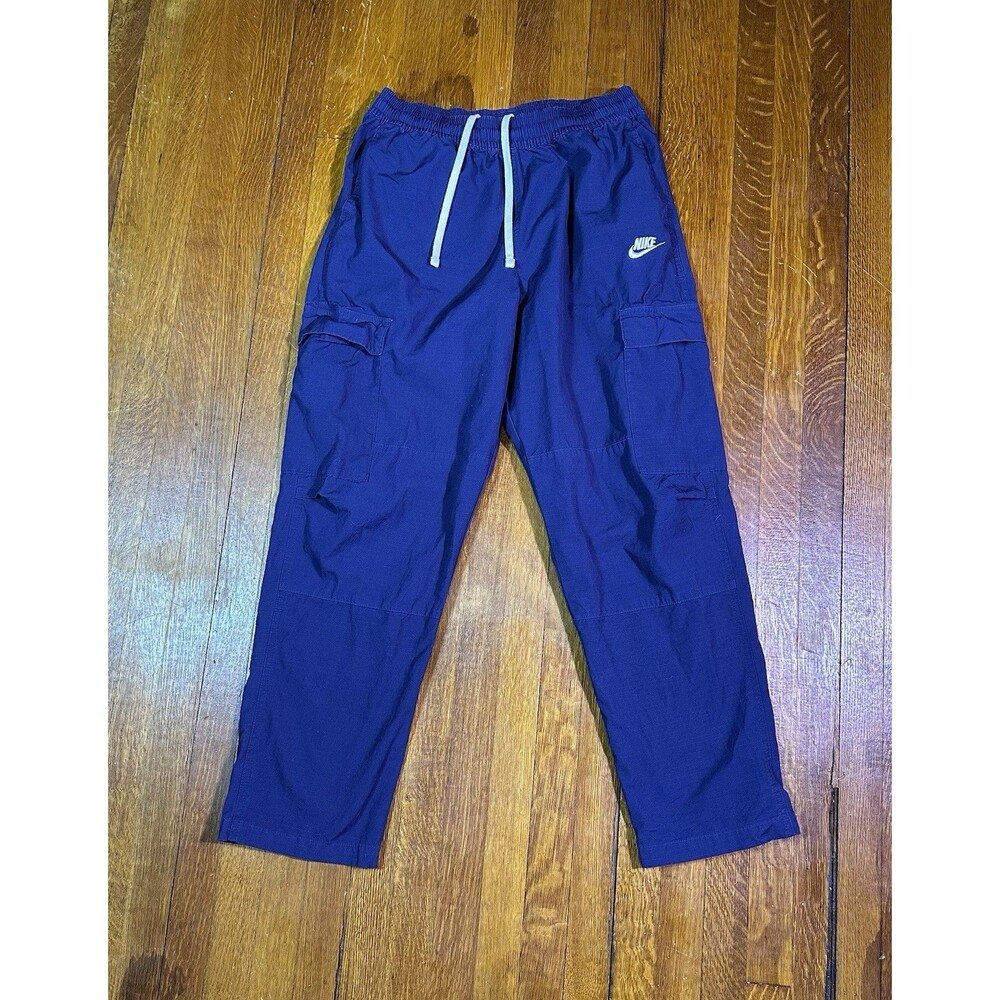 Nike Sportswear Club Woven Cargo Pants Medium Blue Ripstop Casual DX0613-410